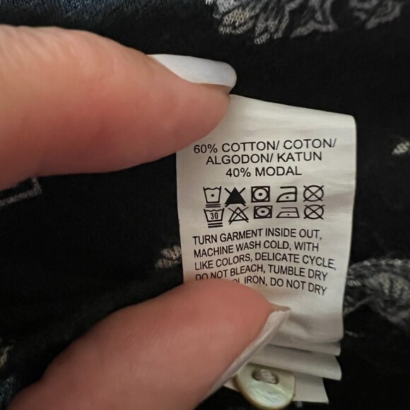 Lucky Brand Bundle Womens Large Black Navy Boho Tops Floral Embroidered Print L - Picture 7 of 16